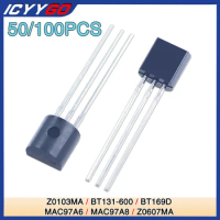 50/100PCS Z0607 Z0103 Bt169 Bt169D Bt131 Mac97A8 Z0607Ma Z0103Ma Mac97A6 TO-92 Triacs 600V Scr Transistor Bipolar Junction BJT