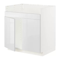 METOD Havsen雙槽水槽底櫃, 白色/ringhult 白色, 80x60x80 公分