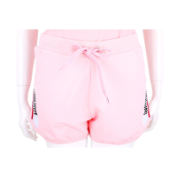 MOSCHINO 字母織帶拼接粉色彈性棉抽繩運動短褲