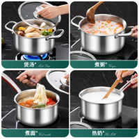 MOEYE Soup Pot 316 Stainless Steel 5-layer Thickening With Lid Electeic Induction Soup Pot