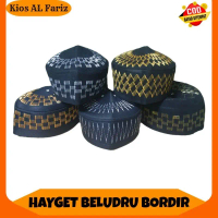 Peci Hayget Beludru Bordir Solmed - Songkok Murah Meriah Motif