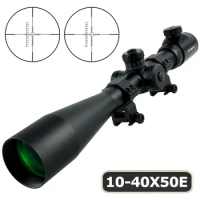 Tactical 10-40X50 Optics Scopes Red and Green Dot Reticle Riflescope Adjustable Brightness Reflex Light Optics Hunting Sight