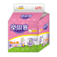 【樂爾寶】成人紙尿褲棉柔型 L-XL號 13片*4包/箱＋4層抽取衛生紙*2包