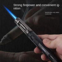 HONEST-Windproof Metal Torch for Men, Refillable Pen Lighter, Jet Flame, Butane Lighter, Kitchen, BBQ Camping, Men's Gadget, New