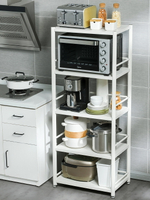 白色廚房置物架落地多層收納架家用不銹鋼微波爐烤箱架子夾縫鍋架