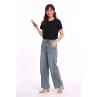 Giordano Women's Barrel Denim Pants 0541604783 28 Medium Indigo