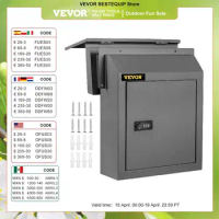 VEVOR Through-The-Door &amp; Through-the-Wall Locking Drop Box Parcel Drop Box w/ Code Lock Rainproof Coated Steel Mailbox Letterbox