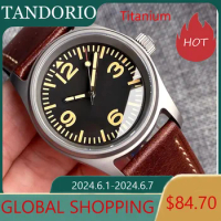 36mm Titanium Sapphire Glass 20ATM Diver Japan NH35 PT5000 Automatic Pilot Brushed Men Military Watch Leather Vintage Date Lume