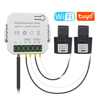 Tuya Wifi Single-phase Energy Meter 80A with CT Clamp App Kwh Power Consumption Monitor Electricity Statistic 90- 250VAC 50/60Hz