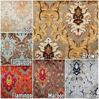 Kain Beludru Sofa / Kursi Jati Ukir Ateja Motif Kembang Klasik- Lagoon