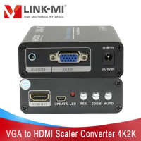 LINK-MI VGA to HDMI 4K2K Scaler Converter Box 4Kx2K@60Hz analog to digital conversion Input HDMI VGA Converter