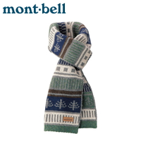 【Mont-Bell 日本 knit highland muffler forest 圍巾《綠》】1108896/針織羊毛圍巾/粗紗編織巾/登山/滑雪