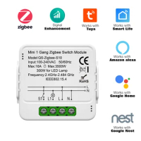 Tuya Smart Zigbee Switch Module 1/2/3 Gang Switch Mini Smart Breaker Smart Life Control Support Alexa Google Home Automation