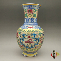 清乾隆粉彩花瓶瓷器 古董古玩仿古老貨陶瓷器手繪精品收藏擺件