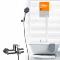 VIBORG SUS304 Stainless Steel Lead-free Wall mounted Bath Tub Shower Faucet Mixer Tap Complete Set Kit