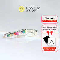 Nhẫn Bạc 925 Hanada Cầu Vòng Đá Màu Full Vòng Freesize Tùy Chỉnh Nam Nữ 1025 P06