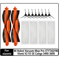 1 Set Main Side Brush Hepa Filter For Xiaomi Mi Robot Vacuum-Mop Pro STYTJ02YM 2S 3C Viomi V2 V3 SE Conga 3490 3690 Replacement