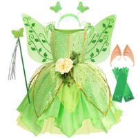 Summer Girls Tinkerbell Fairy Dresses Up for Girls Costume Kids Cosplay Flower Fairy Princess Clothe
