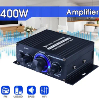AK-380 800W Bluetooth Amplifier HiFi Audio Karaoke Home Theater Amplifier 12V Dual Channel Power Amp with RCA