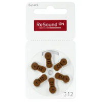 【易耳通】ReSound助聽器電池312/A312/S312/PR41*3排(18顆)