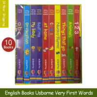 10 Books Usborne English Cardboard Very First Words Enlightenment Children's Books