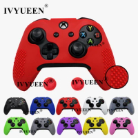 IVYUEEN Silicone Skin for Microsoft Xbox One X S Slim Controller Protective Case Cover with Analog Thumb Grips Caps