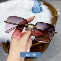 Frameless Cut Edge Sunglasses New Summer Sun Visors Women's Transparent Multi-color Lenses UV400 Women Sunglasses