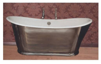 【麗室衛浴】BATHTUB WORLD高級獨立式鑄鐵浴缸 H-524-2 搪面白金款 長1676*寬750*高620/700mm