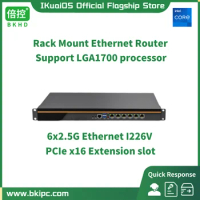 IKuaiOS 1U Rack Mount Router Server B660 LGA1700 6x2.5GE Alder Lake Expandable WiFi 4G 5G Module Compatible Pfsense VPN VLAN
