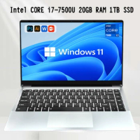 14.1" Windows 11 Laptop Computer Intel Core i7-7500U 20GB RAM 1TB 2TB SSD Notebook 1920*1080 Resolution Office Study PC Computer