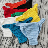 Hot Men Women Breathable Underwear Hand Crochet Low Rise Gstring Swimming Sunbathing Thong Sissy Panties Трусы Мужские