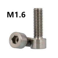 20PCS M1.6x4/5/6/8/12mm GB70.1 Titanium Bolt DIN912 Column Head Hexagon Socket Grey Color Ti Bolts Titanium Screws Ti Fasteners
