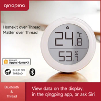 Qingping Thermometer Hygrometer T Apple HomeKit Smart Home Temperature &amp; Humidity Sensors,Wireless,Bluetooth and Thread Matter