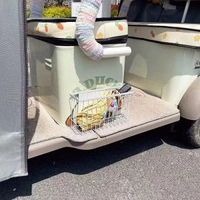 電動三輪車免打孔側邊磁啜收納籃三輪車鐵皮收納筐雨遮收納置物架