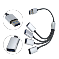 4 Port USB Adapter Power Supply 4 in 1 USB Adapter USB to USB2.0 Multifunction Splitter Extension Ca