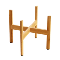 【橘魔法】（38x32）竹木扁長十字花盆架(盆栽架 架子 花架 支架 落地架 托架 置物架 十字架 植栽)
