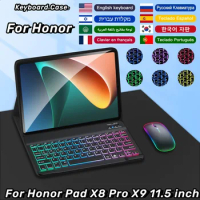 Keyboard Case for Honor Pad X9 Cover Magnetic Keyboard Cover For Honor Pad X8 Pro X9 11.5'' Case Russian Hebrew Arabic Keyboard