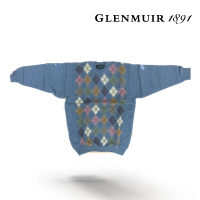 【Glenmuir】天藍格圓領毛衣(針織衫 毛衣 長袖毛衣 線衫)