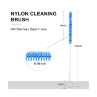 2Set Drain Brush Cleaner Kit-5Ft Long Elastic Double Head Nylon Brush&amp;3 Straw Brushes for Aquarium Hose /Fish Tank/Sinks