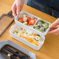 保溫飯盒 餐盒 便當盒 雙層飯盒日式便當盒上班族可微波爐加熱分隔小學生專用午餐盒套裝日本 全館免運 母親節禮物