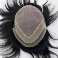 MONO Front Lace Durable Men Toupee Breathable Male Wigs 100% Human Hair Systems Natural Wig 6" Hair 