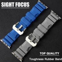 Rubber Strap for Apple Watch Panerai Submersible Watch Bands 8 Ultra 49mm 45mm 41mm Apple Bracelet 44mm 40m 42mm iWatch 7 6 se 5