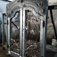 Jamb 3" x 6.3" Wrought Iron Doors Pure Hands Fluorocarbon Paint 30 Years Not Peeling Hc-2