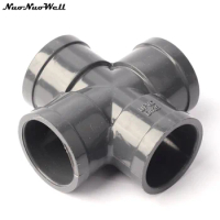 32mm Four Ways Equal Cross Connector Water Pipe Fittings Thicken UPVC Material Easy Install Garden Irrigation Tube/Hose Supplies