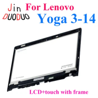 14''Original For Lenovo Yoga 3-14 LCD Display Touch Screen Digitizer Assembly For Lenovo Yoga3 14 Display with Frame Replacement