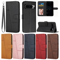 Wrist Strap Protect Case For Google Pixel 6 6A 7 7A A Google Pixel 8 Pro Wallet Phone Cover With Card Holders