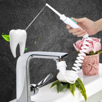 Portable Dental Water Flosser Oral Irrigator Faucet Jet Toothpick Teeth Cleaning Whitening Tools With Spray Nozzle Toothbrush