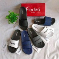Sendal Fladeo HJP906 Pylon Karet Pria Dewasa Terbaru Sandal Shoes Selop Kasual Hitam