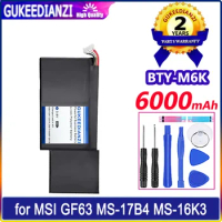 GUKEEDIANZI Battery BTY-M6K BTYM6K 6000mAh for MSI MS-17B4 MS-16K3 GS63VR-7RG GF63 Thin 8RD 8RD-031T H 8RC GF75 3RD Batteria