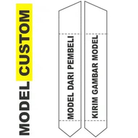 Selempang Wisuda Model Kalung, Custom Bordir Nama & Gelar Sketsa CUSTOM Biru Teks Silver